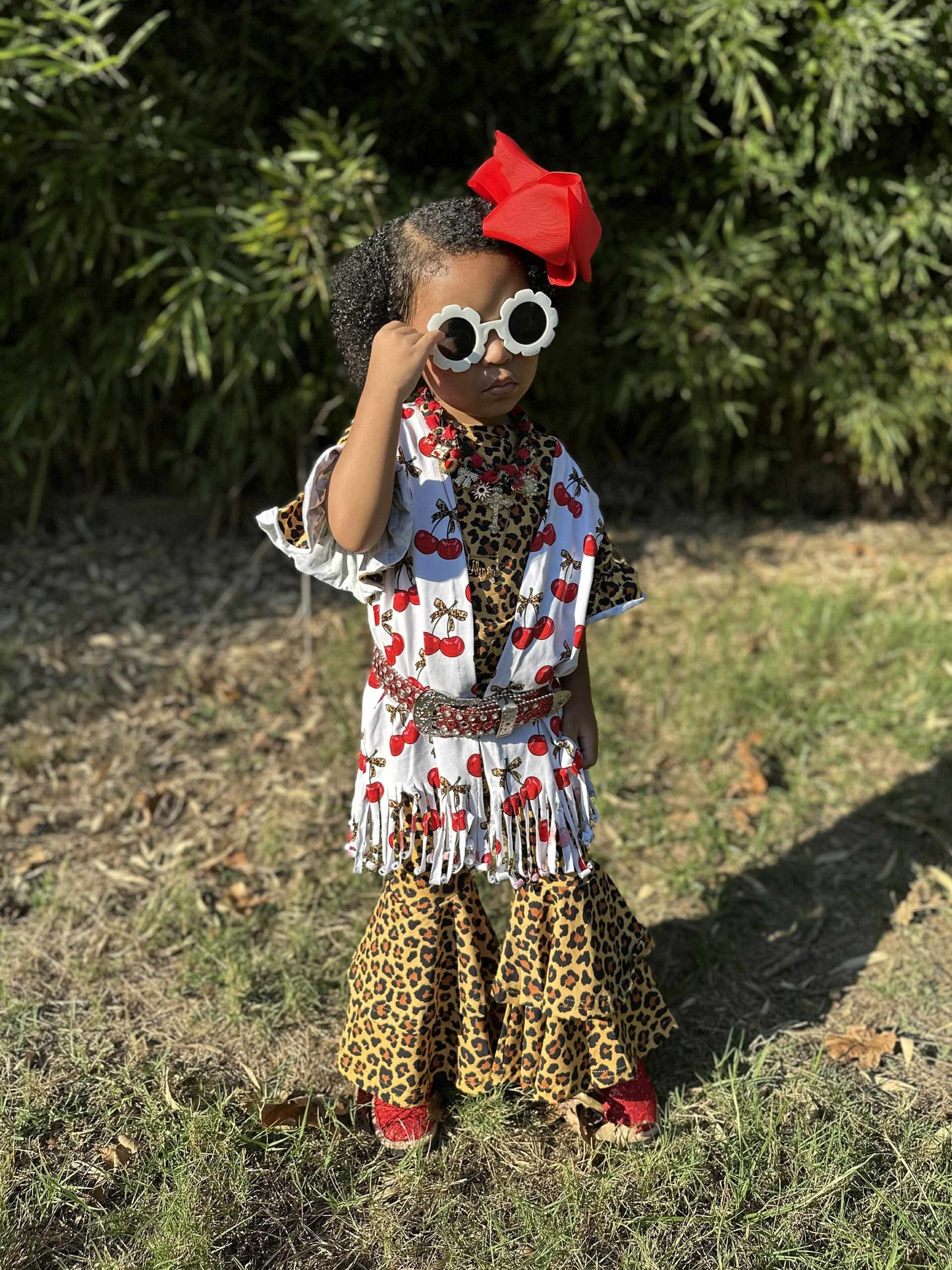 Cheetah ruffle top (FINAL SALE)