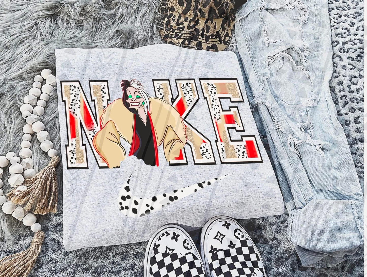 Fashion Villain Graphic Tee – Two-Tone Hair Swoosh Shirt – Gildan Adult & Youth Unisex – DTF Printed Edgy Boutique Tee