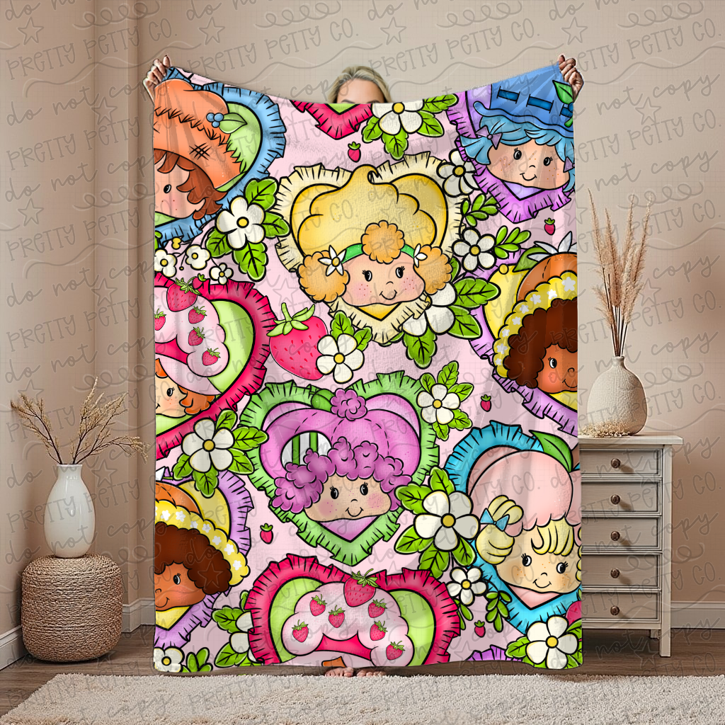 Strawberry Shortcake Blanket – 50x60” Cozy Throw for Teens & Adults | Cute Strawberry Dessert Inspired Boutique Blanket