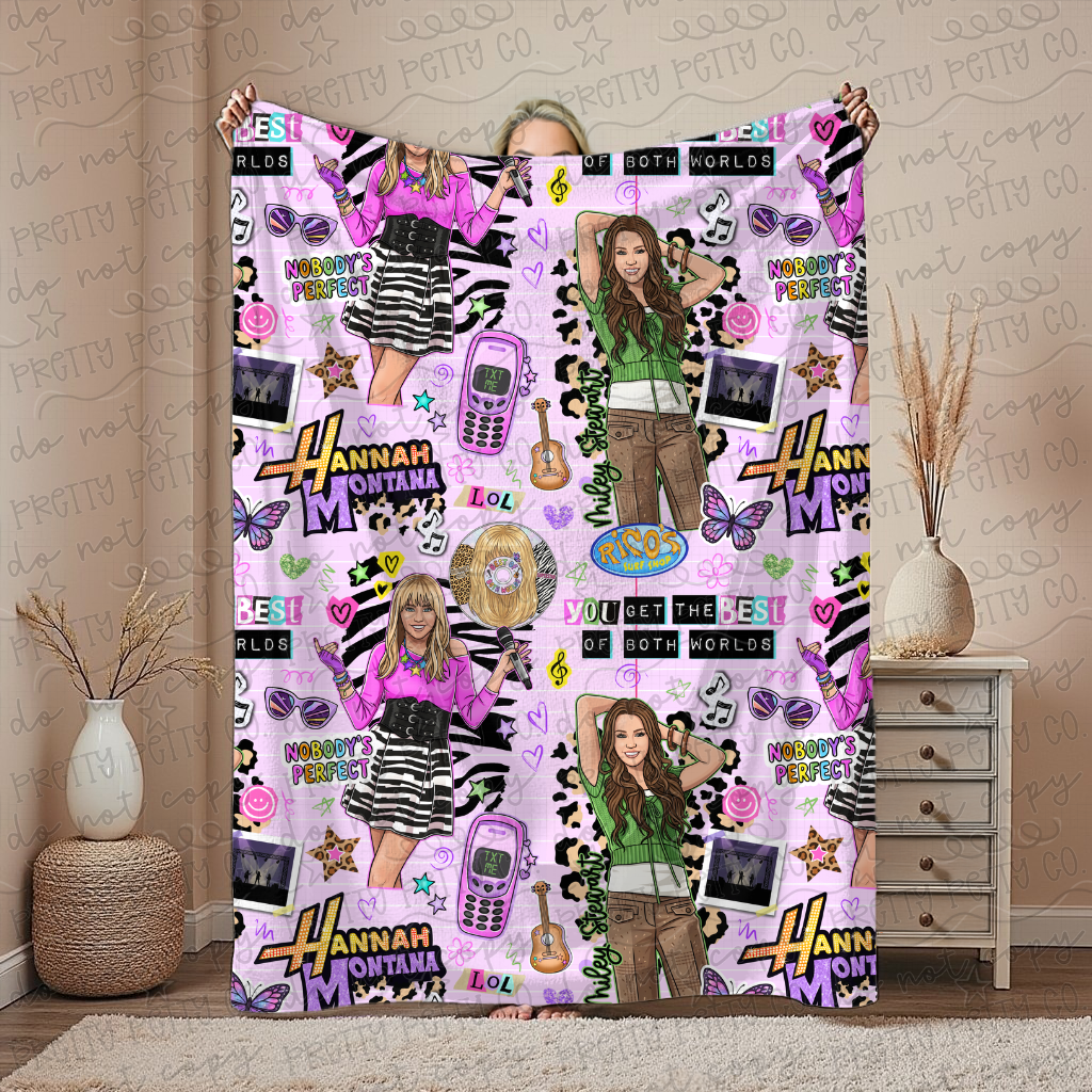 Hannah Montana Inspired Blanket – 50x60” Cozy Throw for Teens & Adults | Pop Star Y2K Aesthetic Boutique Blanket