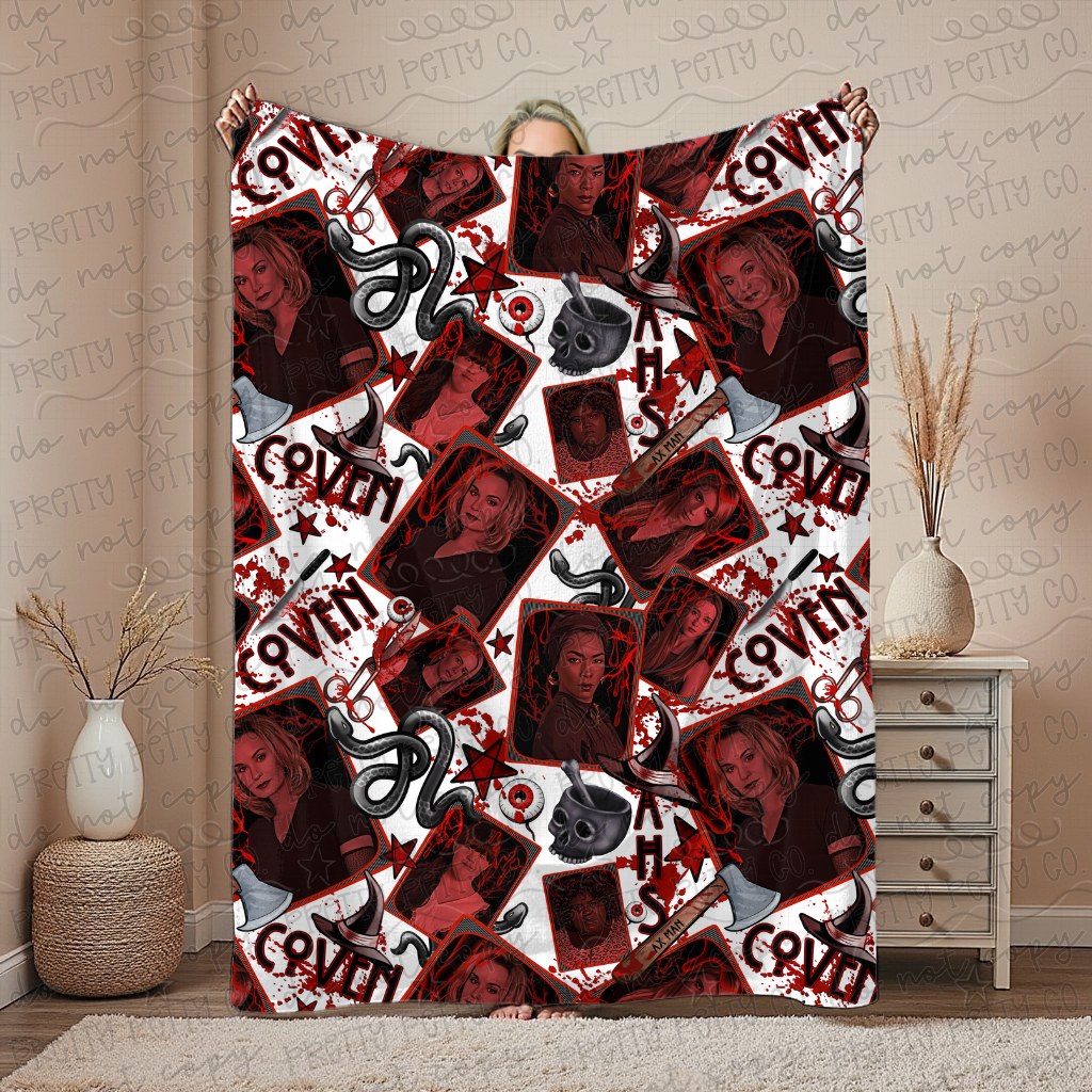 Coven Blanket | Witchy Aesthetic Throw | Gothic Spooky Cozy Blanket