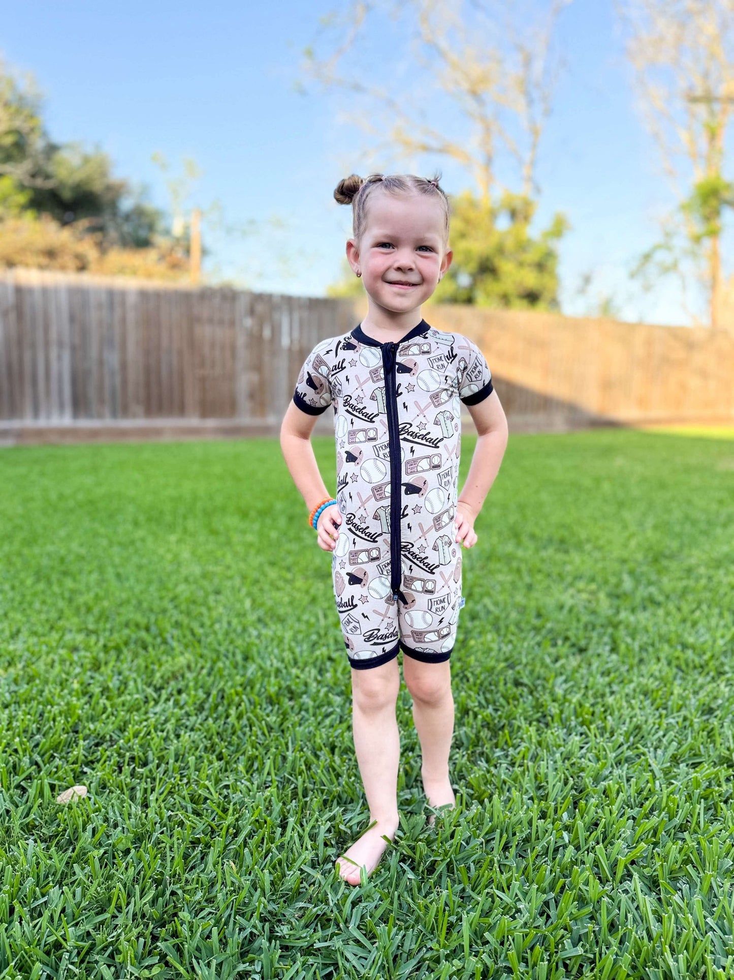 2T Game Day Bamboo Shortie Romper (FINAL SALE)