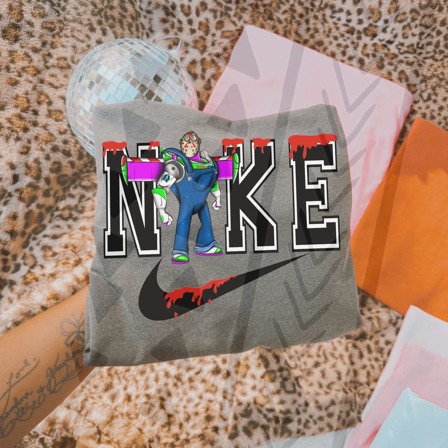 Toy Horror Inspired Swoosh Tee | Fan Graphic Shirt | Trendy Graphic T-Shirt