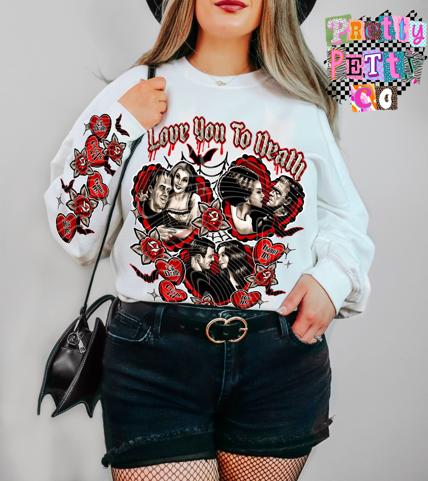 Love You to Death Graphic Tee, Cute Monster Couple Valentine’s Shirt, Gildan T-Shirt, Youth & Adult Sizes, DTF Printed