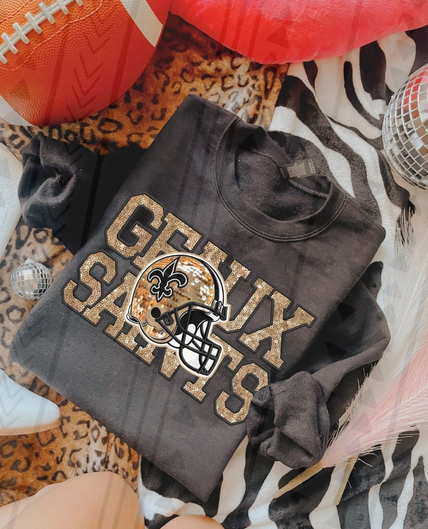 Football Fan Faux Embroidery Shirt – Trendy Sports & Team Spirit Graphic Tee – Unisex DTF Print – Youth & Adult Sizes