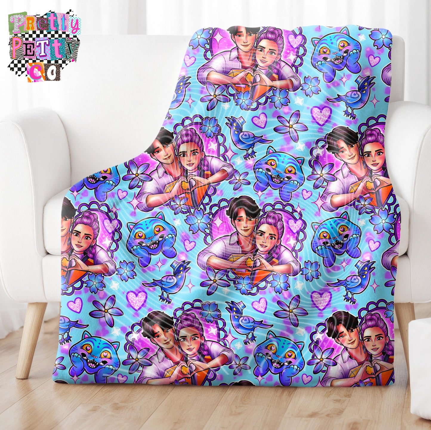 Demon Hunters Plush Blanket – Cozy Throw for Teens, Adults & K-Pop Fans