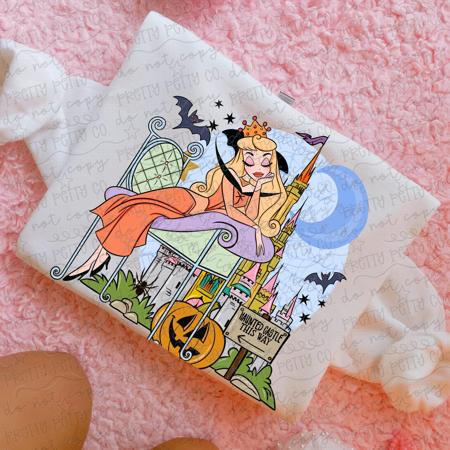 Sleeping Princess Halloween Shirt | Spooky Princess Graphic Tee | Haunted Castle Shirt for Women