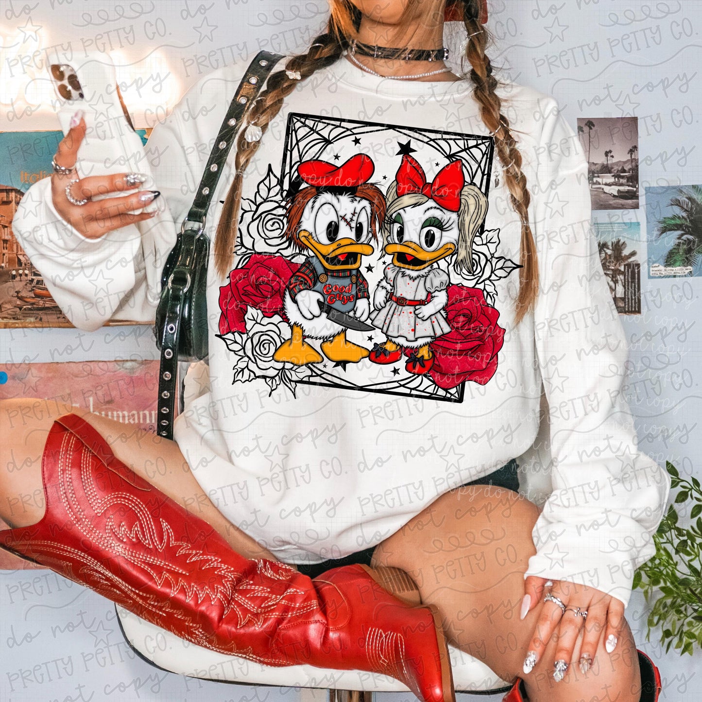 Horror Duck Halloween Shirt | Spooky Duck Graphic Tee | Horror Movie Inspired Shirt for Women