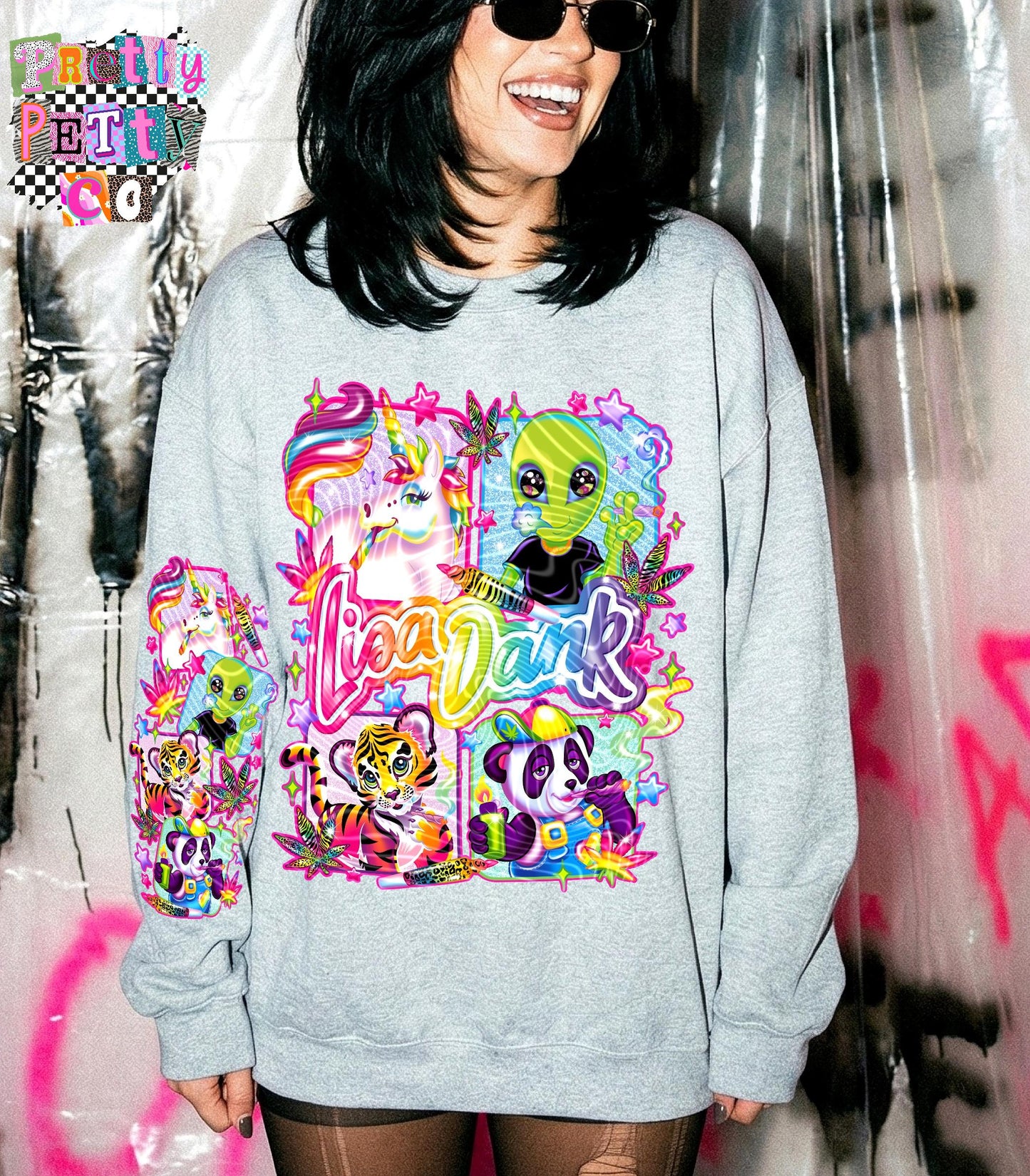 Lisa Dank 420 Retro Rainbow Stoner Shirt | 90s Inspired Cannabis Graphic Tee