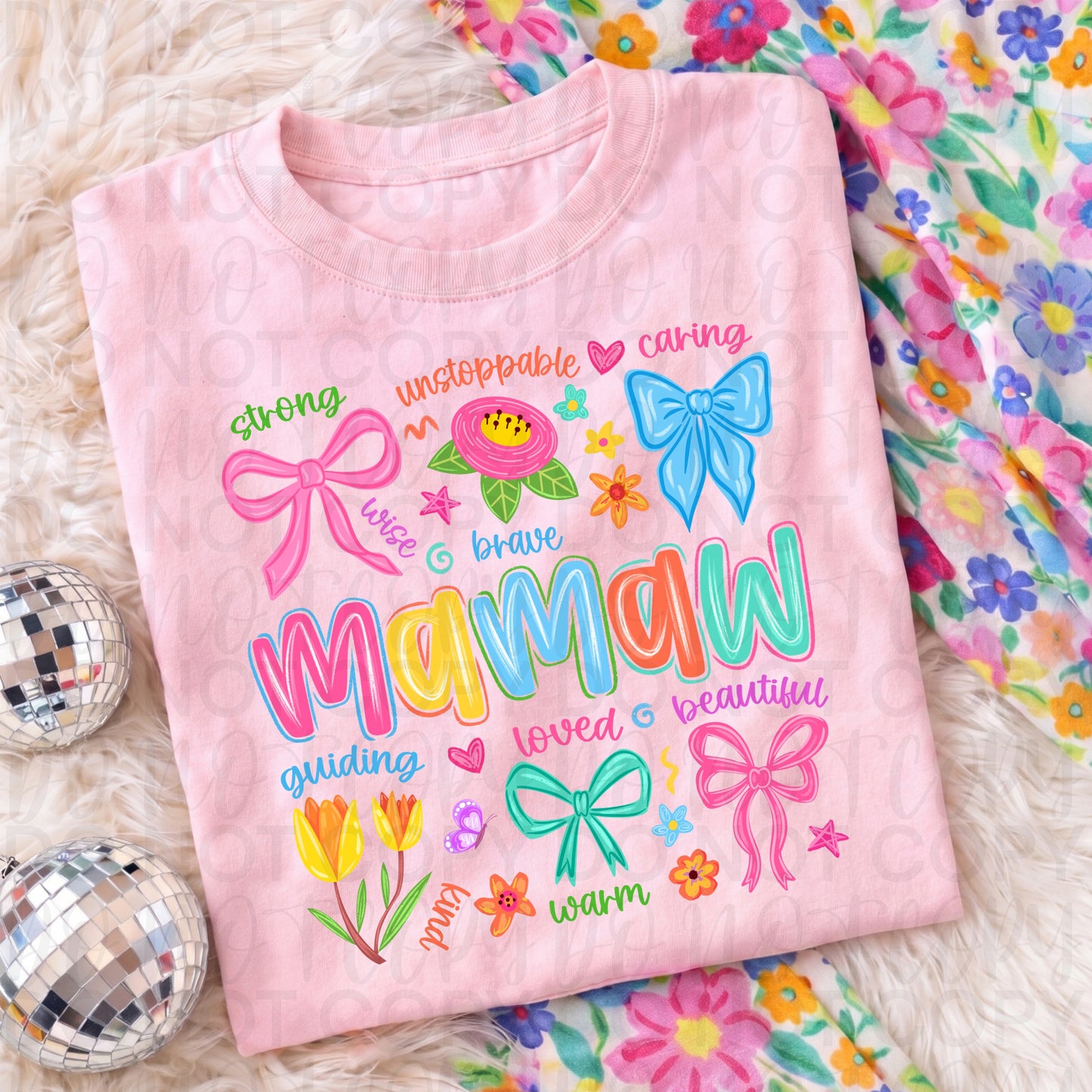 Colorful Mamaw Graphic Tee, Bright Rainbow Grandma Shirt, Trendy Mamaw Design, Comfort Colors, Women’s Relaxed Fit