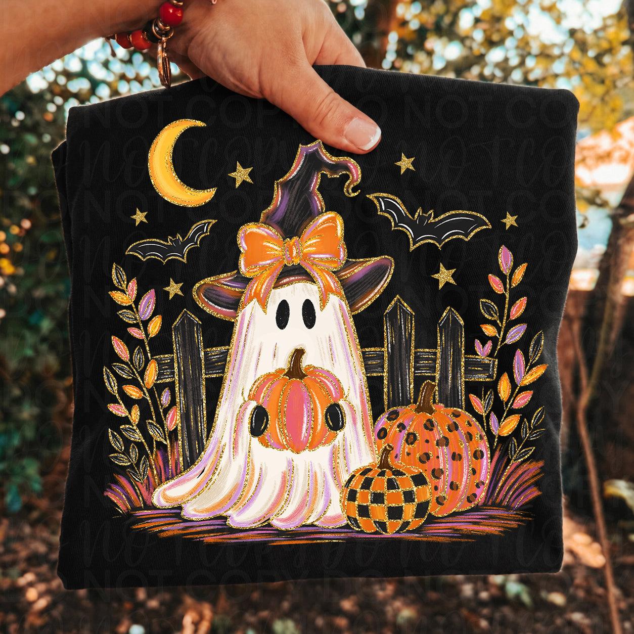 Cute Ghost Halloween Shirt | Witch Ghost Pumpkin Graphic Tee | Coquette Halloween Shirt | Cute Spooky Season T-Shirt