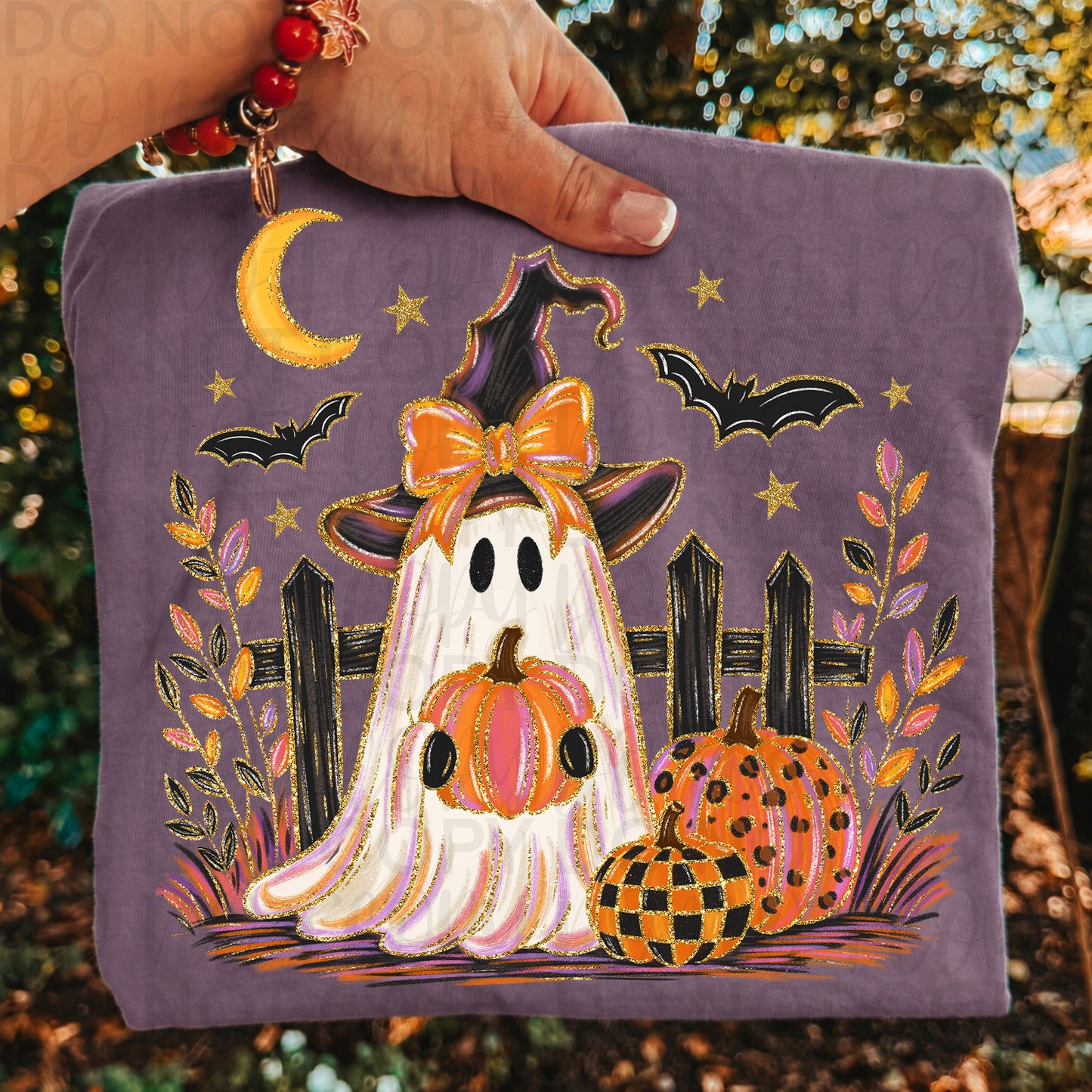 Cute Ghost Halloween Shirt | Witch Ghost Pumpkin Graphic Tee | Coquette Halloween Shirt | Cute Spooky Season T-Shirt
