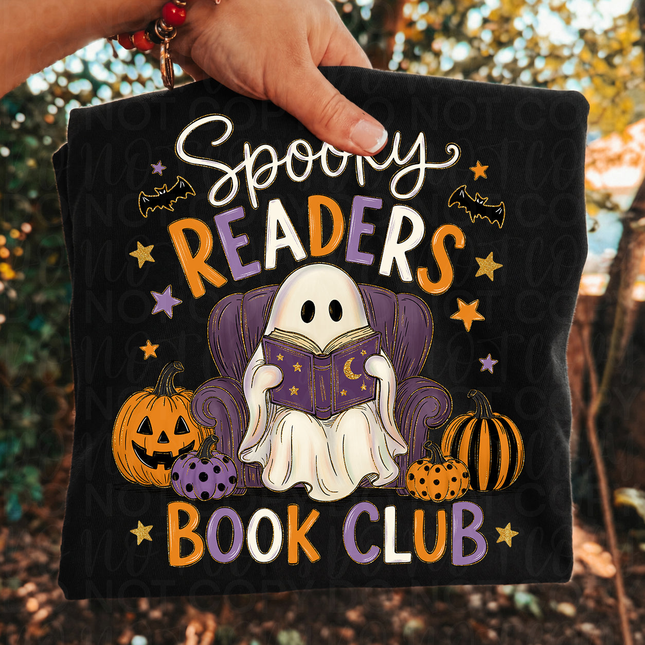 Spooky Readers Book Club Shirt | Ghost Reading Book Graphic Tee | Halloween Book Lover Shirt | Fall Reader T-Shirt