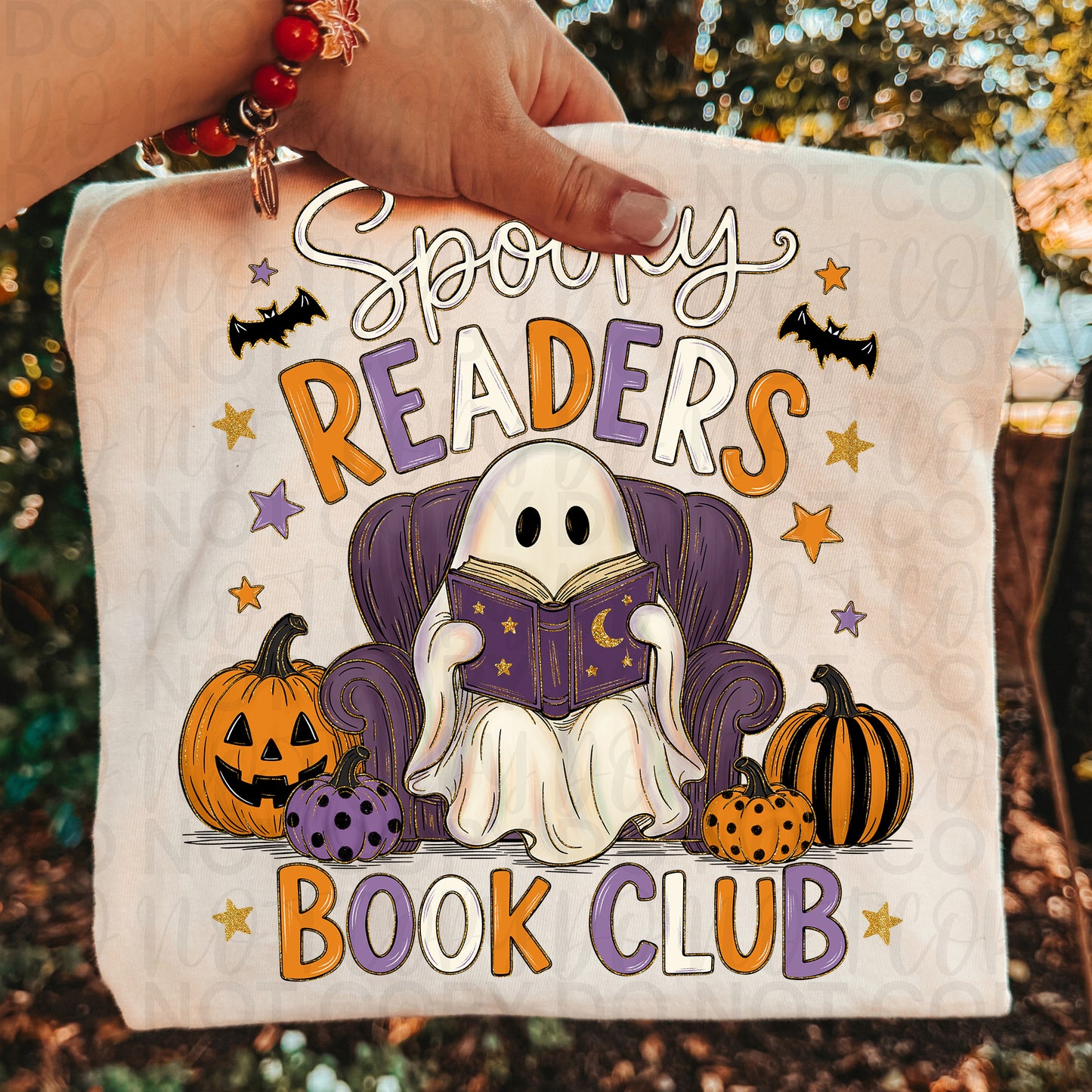 Spooky Readers Book Club Shirt | Ghost Reading Book Graphic Tee | Halloween Book Lover Shirt | Fall Reader T-Shirt