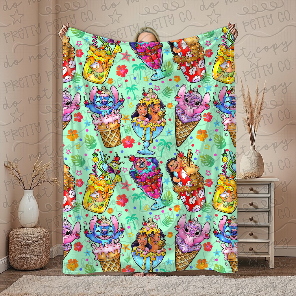 Blue Alien Blanket – Plush Throw, Soft Cozy Nostalgic Fan Blanket, Exclusive Limited Edition