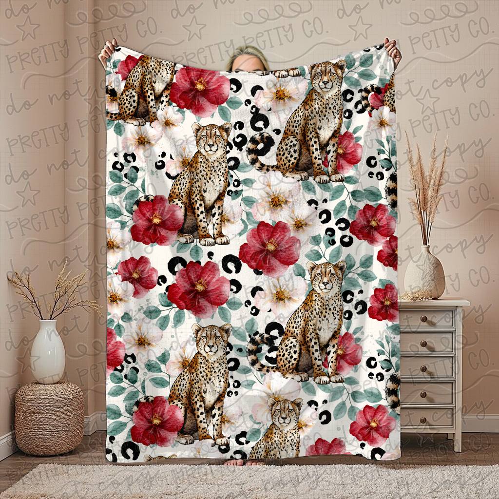 Animal Floral Fan Blanket – Plush Throw, Soft Cozy Blanket