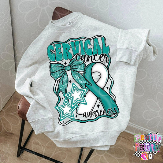 Cervical Cancer Awareness Shirt | Ribbon Graphic Tee | Support Awareness T-Shirt