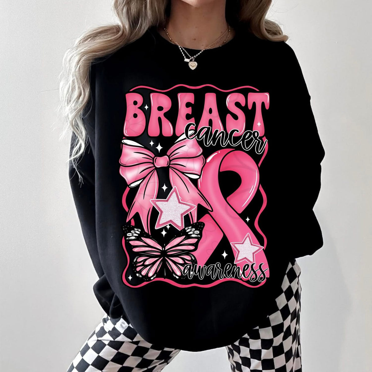 Breast Cancer Awareness Graphic Tee – Support & Advocacy Shirt – Unisex DTF Print – Kids & Adult Sizes - Pretty Petty Co