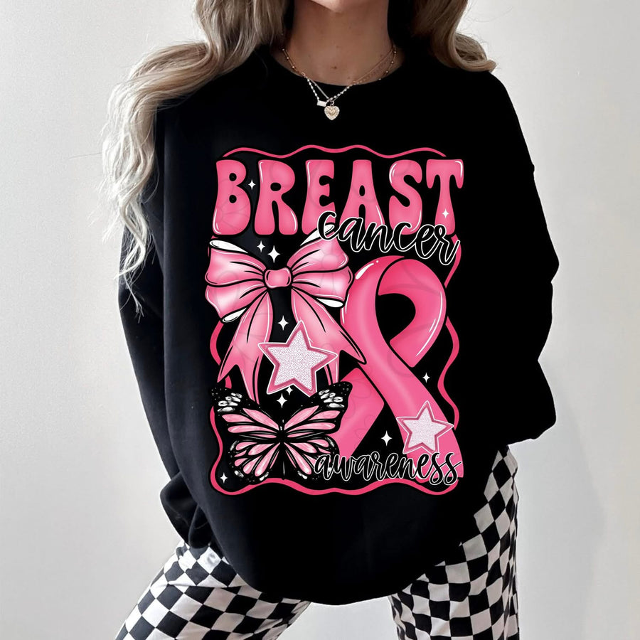 Breast Cancer Awareness Graphic Tee – Support & Advocacy Shirt – Unisex DTF Print – Kids & Adult Sizes - Pretty Petty Co