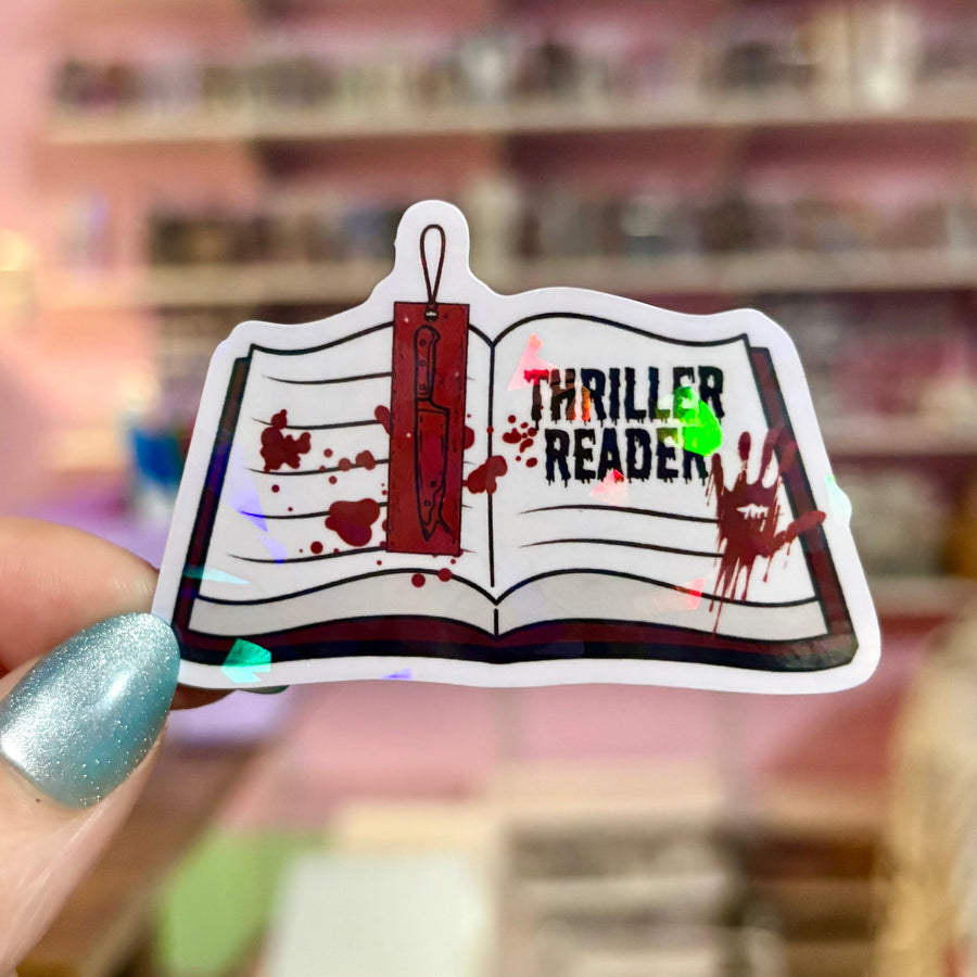 Thriller Reader Open Book Sticker - Pretty Petty Co
