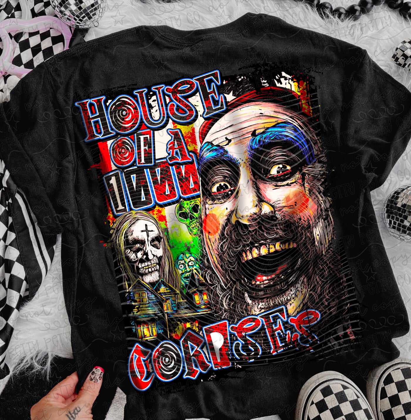 Creepy Clown Horror Graphic Tee | House of Horror Halloween Shirt | Retro Scary Movie Tee