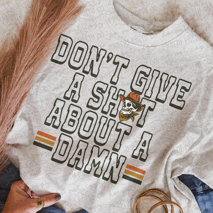 Don’t Give a Shit About a Damn Graphic Tee | Funny Sarcastic Shirt | Petty Attitude Tee | Trendy Graphic Tee