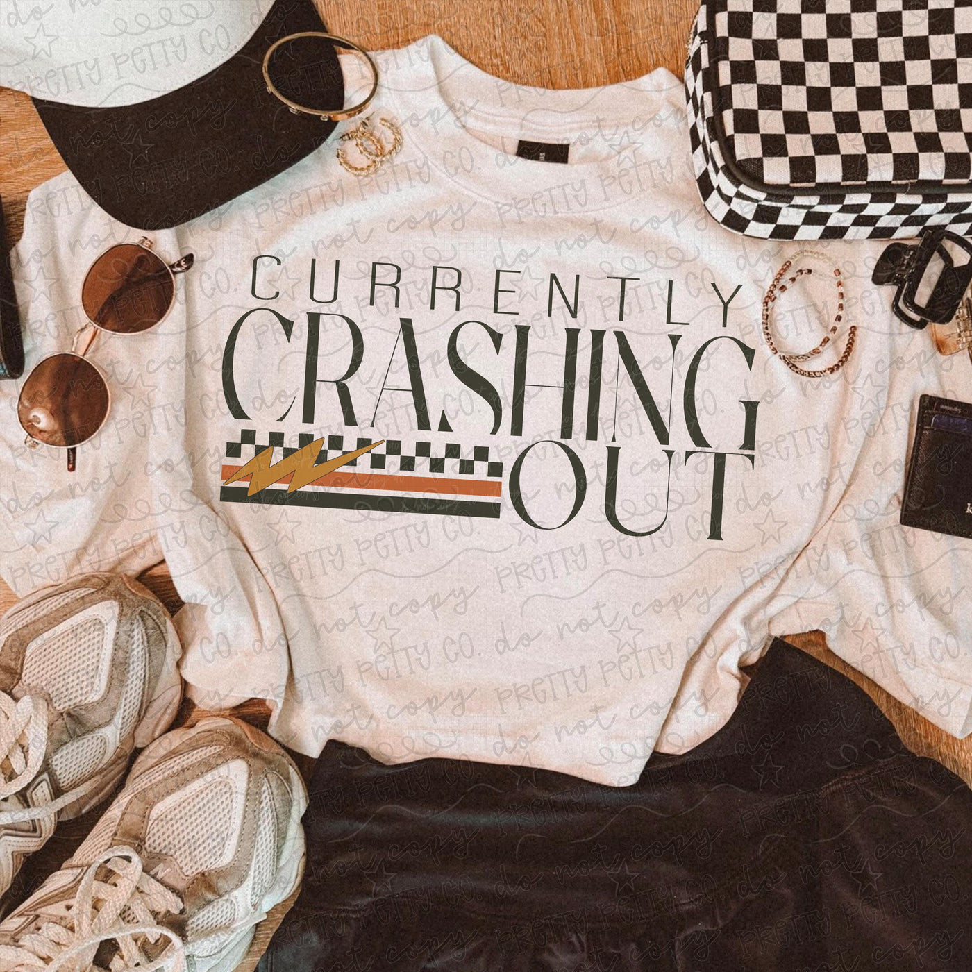 Currently Crashing Out Shirt | Funny Mental Health Graphic Tee | Sarcastic Trendy T-Shirt