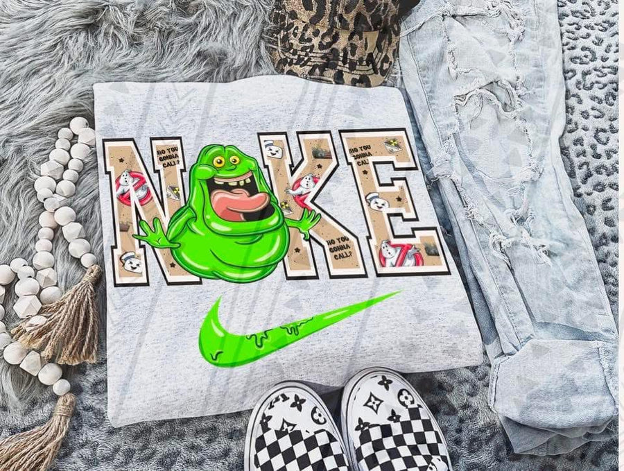 Green Goo Ghost Graphic Tee – Slimy Spirit Swoosh Shirt – Gildan Adult & Youth Unisex – DTF Printed Spooky Fun Tee - Pretty Petty Co