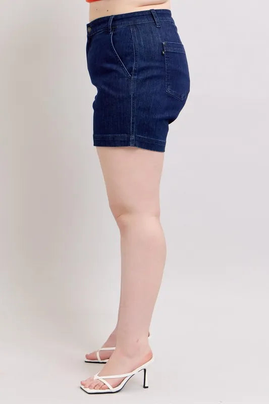 Judy Blue Full Size High Waist Denim Shorts Plus Size - Pretty Petty Co