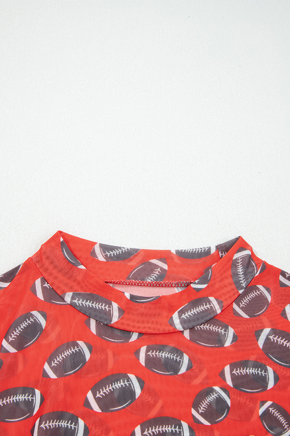 Brown Game Day Football Mesh Sheer Long Sleeve Top - Pretty Petty Co