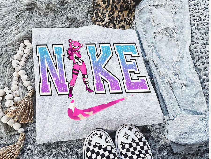 Cuddle Bear Gaming Shirt | Pink Gamer Graphic Tee | Battle Royale Inspired Tee | Cute Gamer Shirt | Gaming Tee - Pretty Petty Co