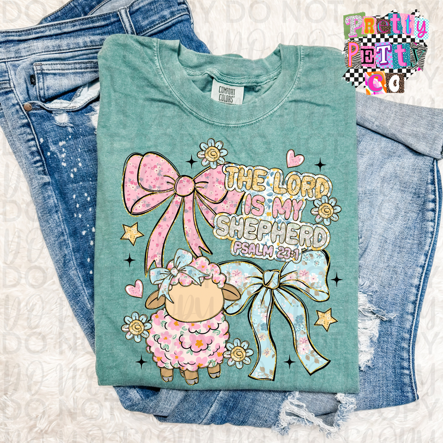 The Lord Is My Shepherd | Psalm 23 Christian Tee | Adult & Kids - Pretty Petty Co