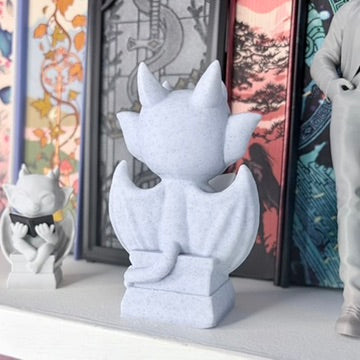 3d Printed Cute Gargoyle Reading a Book Bookshelf Decor - Pretty Petty Co