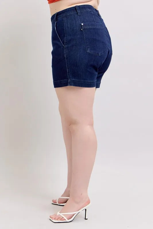 Judy Blue Full Size High Waist Denim Shorts Plus Size - Pretty Petty Co
