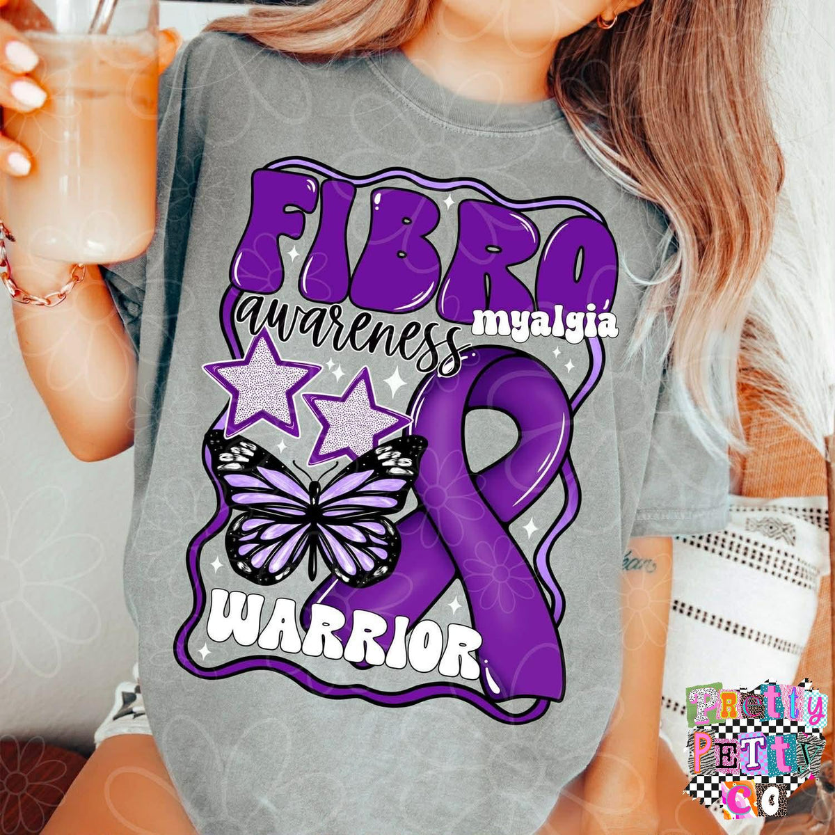 Fibromyalgia Awareness Shirt | Fibro Ribbon Graphic Tee | Support Awareness T-Shirt - Pretty Petty Co