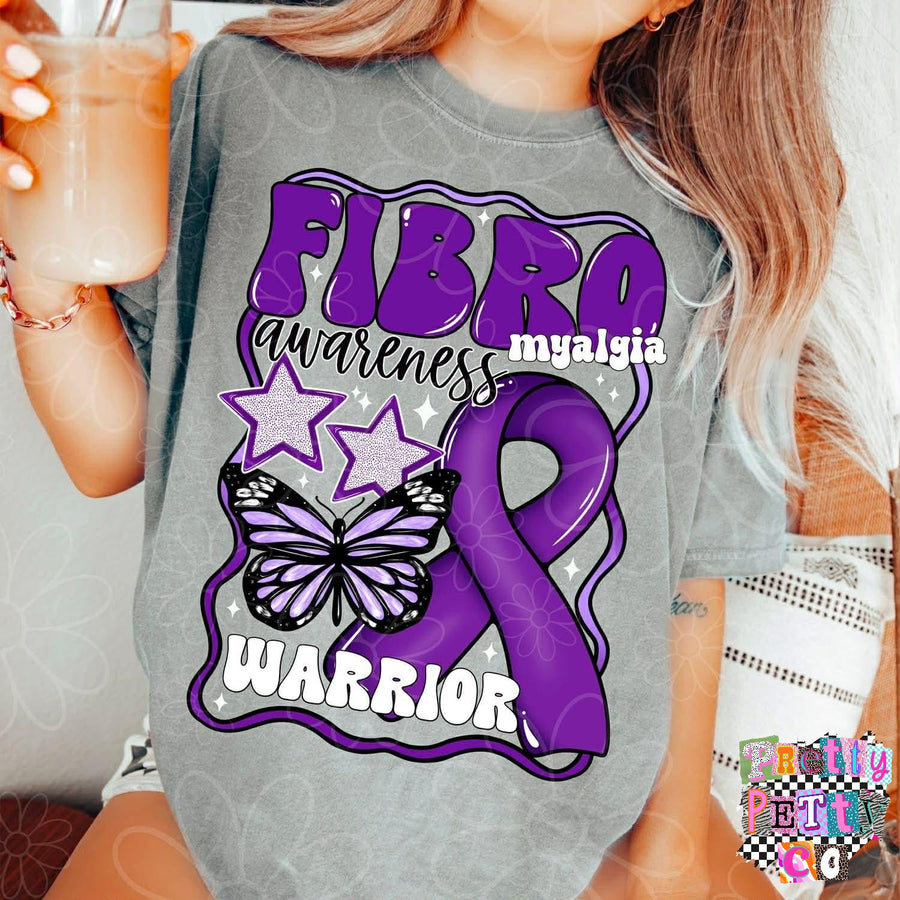 Fibromyalgia Awareness Shirt | Fibro Ribbon Graphic Tee | Support Awareness T-Shirt - Pretty Petty Co