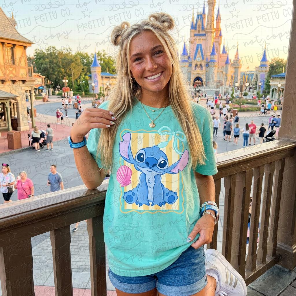 Blue Alien Magical Vacation Tee | Cute Blue Alien Magic Shirt | Castle Trip Graphic Tee