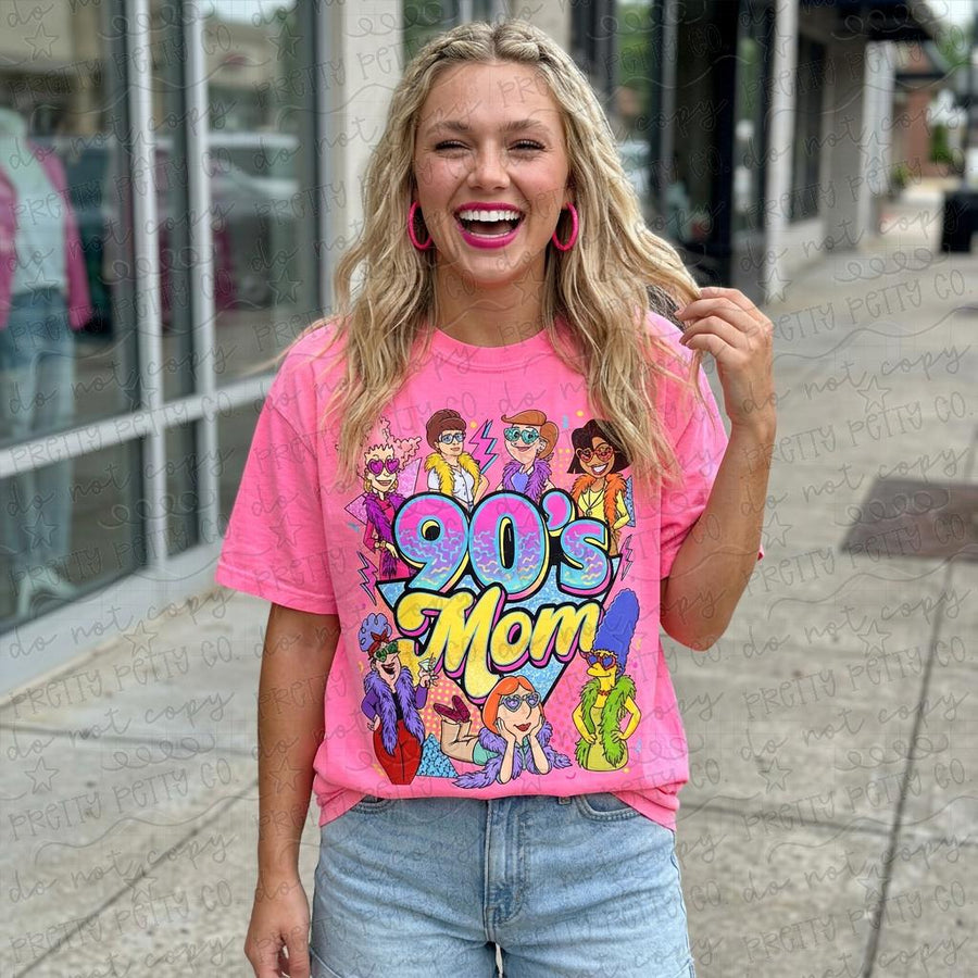 90s Mom Shirt Comfort Colors Vintage Graphic Tee Retro Cartoon Mama Shirt Nostalgic Mom Tee Gift for Mom - Pretty Petty Co