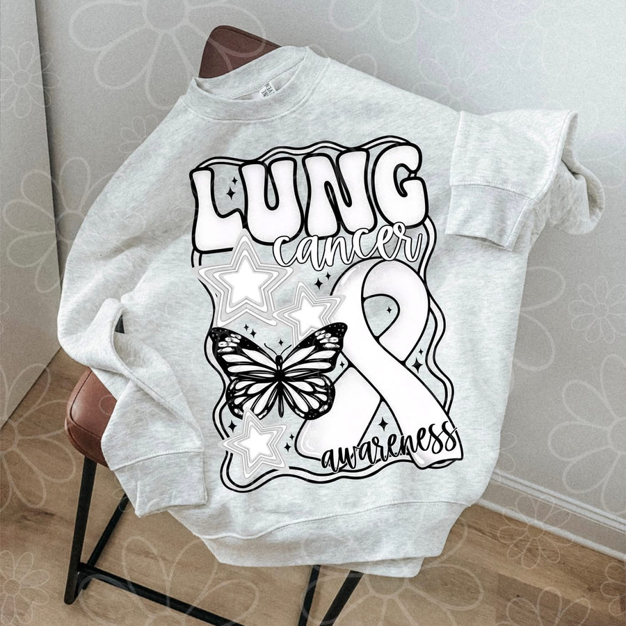 Lung Cancer Awareness Graphic Tee – Support & Advocacy Shirt – Unisex DTF Print – Kids & Adult Sizes - Pretty Petty Co