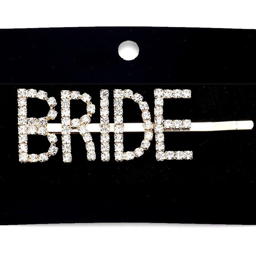 Bride Sparkly Crystal Pave "BRIDE" Rhinestone Hair Pin