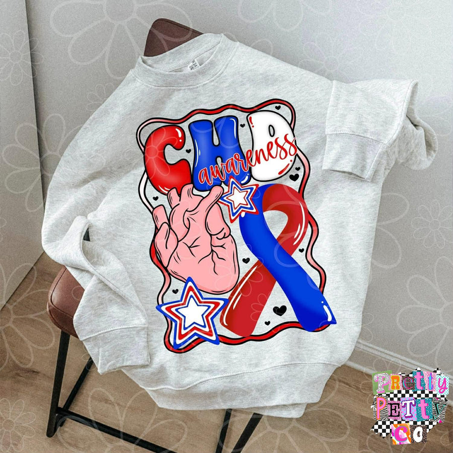 CHD Awareness Shirt | Congenital Heart Defect Ribbon Graphic Tee | Support Awareness T-Shirt - Pretty Petty Co