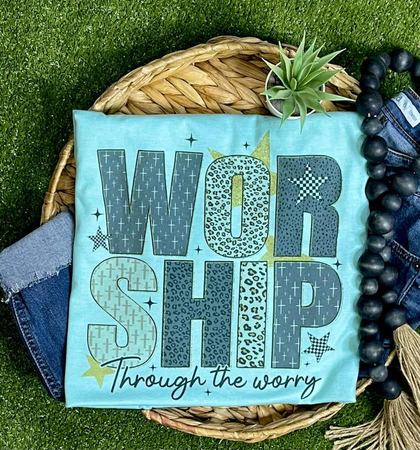 Worship through the Worry (Tultex Softstyle Tee) - Pretty Petty Co