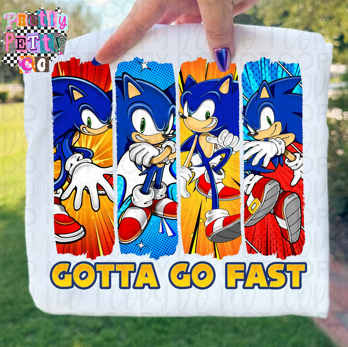 Sonic Graphic Tee – Fast Cartoon Character Shirt - Pretty Petty Co