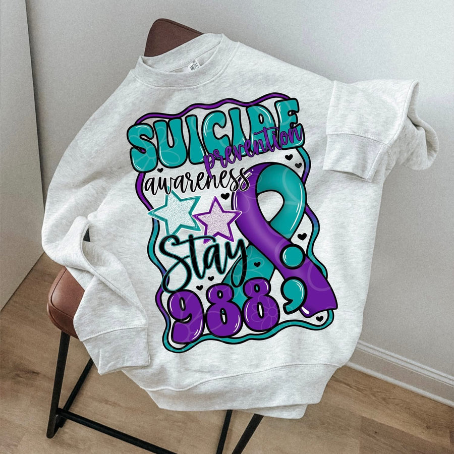 Suicide Awareness Graphic Tee – Support & Advocacy Shirt – Unisex DTF Print – Kids & Adult Sizes - Pretty Petty Co