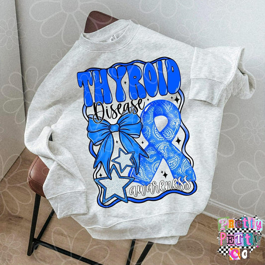 Thyroid Awareness Shirt | Ribbon Graphic Tee | Support Thyroid Health T-Shirt