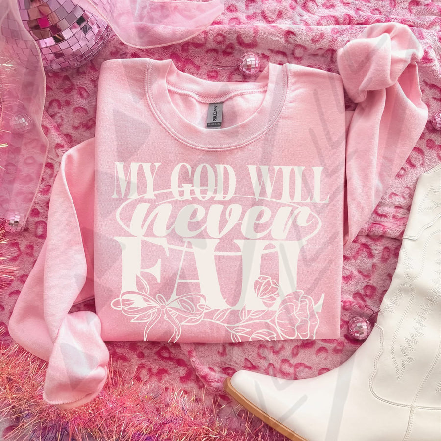 My God Will Never Fail Me Tee | Inspirational Christian Graphic Shirt - Pretty Petty Co