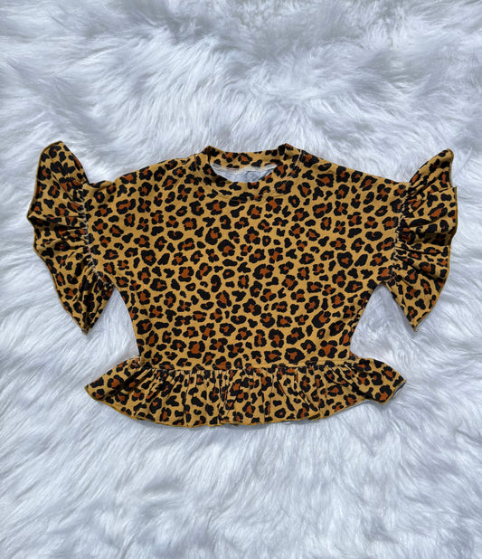 Cheetah ruffle top (FINAL SALE)