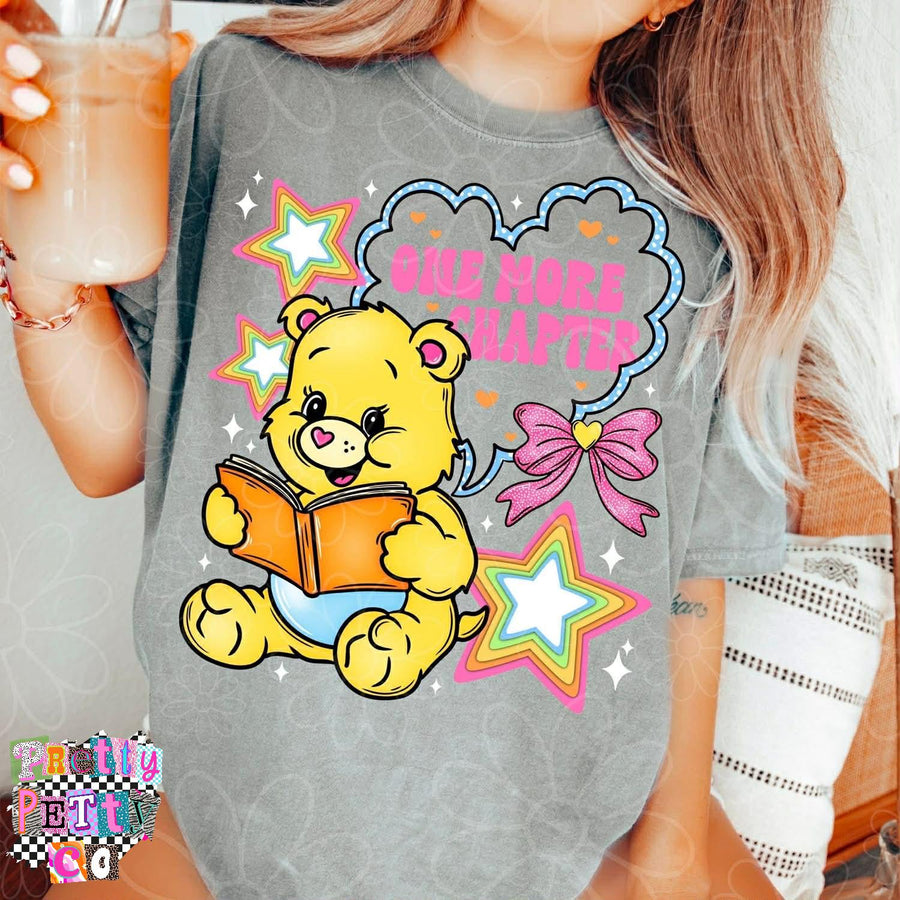 Retro Cartoon Bear Tee | “One More Chapter” Funny Sarcastic Graphic Shirt - Pretty Petty Co