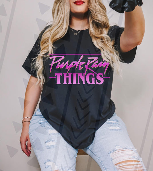 ST “Purple Rain Things” Graphic Tee – Popular TV Show Fan Shirt – Unisex DTF Print – Kids & Adult Sizes
