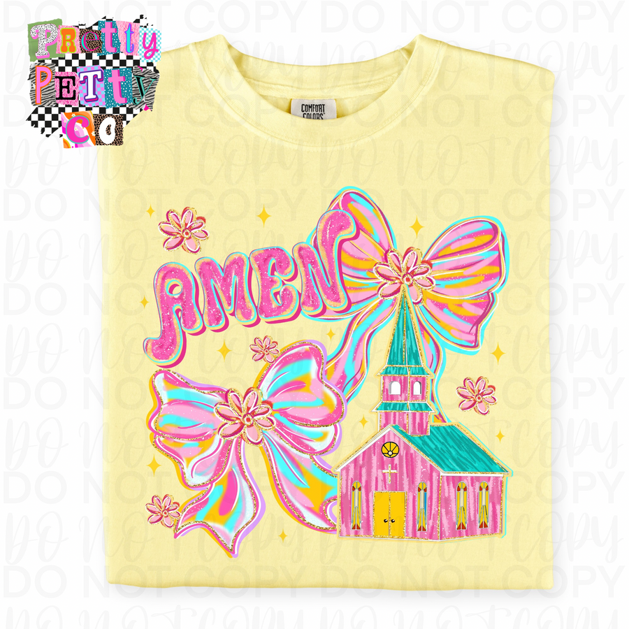 Amen Faith Graphic Tee | Colorful Inspirational Christian Shirt | Adult & Youth - Pretty Petty Co